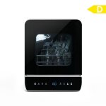 Mini lave - vaisselle pose libre avec 4 couverts 6 + 2 programmes rservoir deau 5 l cran led noir