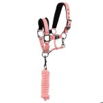 Mini licol pour cheval avec longe br equitation - rose - shetland