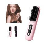 Mini lisseur portable2025 brosse � lisser de cheveux sans fil mini peigne chaud portable pour coiffure ...