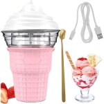 Mini machine � glace �lectrique pour enfants 450 ml rose pink sorbetiere sorbetiere