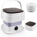 Mini machine  laver de camping 10l pliable - petite avec essoreuse - nettoyage en profondeur des sous ...
