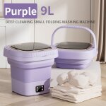 Mini machine � laver pliante 9l - 25 w - pliable - silencieux - trois modes de nettoyage - led - convient ...