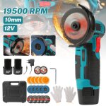 Mini meuleuse dangle sans fil 19500rpm 12v disqueuse sans fil avec 2 batteries 17 disques � tron�onner ...