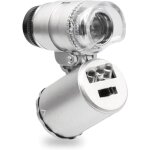 Mini microscope led 60x loupe de poche rglable avec lumire uv idal pour bijoutiers et observations dtailles ...