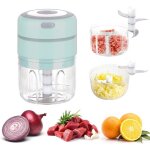 Mini mixeur electrique de cuisine hachoir �lectrique usb rechargeable 250ml + 100ml double tasse mixeur ...
