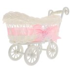 Panier de poussette - babypoussette - mini osier - dcoration - rangement - blanc