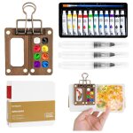 Mini palette aquarelle kit aquarelle miniature ensemble daquarelle de poche de voyage 8 grids palette ...