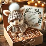 Mini peluche lapin de pquesadorable doudou lapin avec bonnet tricotcadeau de pques pour enfants & ...