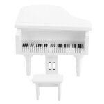 Mini piano à queue en bois avec tabouret pour maison de poupée 1:12 (blanc) Mini piano à queue en bois avec tabouret pour maison de poupée 1:12 (blanc)