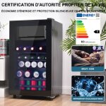 Mini rfrigrateur 76l noir - 6l conglation&70l rfrigration - classe e - clairage led - mini frigo ...