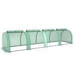 Mini serre de jardin - outsunny - anti - uv - 4 portes avec zip enroulables - pe haute densit 140 g ...