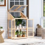 Mini serre de jardin - relax4life - 2 niveaux - panneau pc transparent - toit ouvrant - porte avec verrou ...