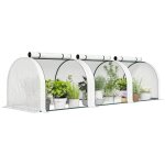Mini serre de jardin tunnel - outsunny - 3 x 1 x 08 m - acier pe haute densit� 140 g / m� - 3 portes ...