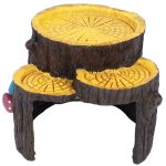 Mini - souche en rsine en forme de trou de cachette grotte en bois plantes artificielles pour aquarium ...