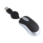 Mini souris filaire usb rtractable avec cble optique pour ordinateur de voyage