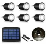 Mini spots led solaires encastrables - non spcifi - 3 w - antirouille - 6 lumires - jardin extrieur ...
