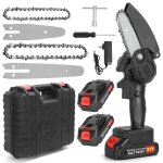Mini trononneuse6 pouces avec 2 batteries 21vscie sans fil avec 2 chanes pour le jardinageles elagueursles ...