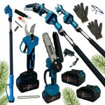 Mini tronconneuse a batterie 6?8?elagueuse sur perche telescopique electrique avec s�cateur �lectrique ...