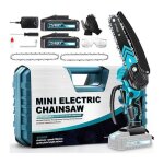 Mini trononneuse  batteries 6 pouce - 800w - 2 x 4000mah 21v batteries 2 chanes - zzeste lagueuse ...