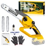 Tanbaby mini tron�onneuse sans fil 8 pouces (21v 850w) ? l�g�re 2 cha�nes kit accessoires