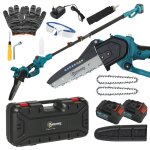 Mini tron�onneuse � batterie - outsunny - 8 pouces 6000mah 580w - avec 2 batterie syst�me dhuile semi ...