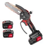 Mini trononneuse lectrique 6 pouces sans filmini scie  chane lectrique 2 chanes&batterie 3. 0ah?rouge ...