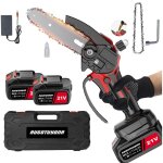 Mini trononneuse  batteries 6 pouce - 800w - 2 * 3000mah 21v batteries &2 chanes - rugotuyonr lagueuse ...