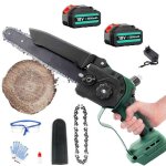 Mini trononneuses lectrique sans fil de 8 pouces + 2 chanes + 2 batteries de 55 ah - compatible avec ...