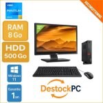 Mini unit� centrale lenovo m710q avec �cran 22 ? windows 11 8go de ram 500go hdd ? pc complet reconditionn� ...
