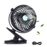 Mini ventilateur clip usb portable silencieux rechargeable 3 modes rotation de 360 pour poussette maison ...