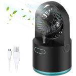 Mini ventilateur brumisateur - noir - 3 vitesses - 300ml - usb - silencieux 30db