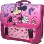 Minnie disney - cartable scolaire rose 38x14x33 cm .