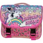 Minnie licorne disney - cartable scolaire rose 38x14x33 cm .