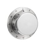 Minuteur cuisine magn�tique sans pile - alarme puissante - inox �l�gant - compte � rebours - 8x8x3 cm ...