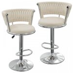 Mipan. lot de 2 argent tabourets bar modernes en velours - avec dossier tissé - pivotants À 360° + réglable ... Mipan. lot de 2 argent tabourets bar modernes en velours - avec dossier tissé - pivotants À 360° + réglable ...