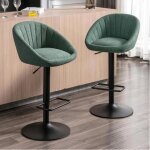 Mipan. lot de 2 bar chair - tabourets de bar vert - modernes - pivotant + r�glable (81 - 101cm) - pour ...