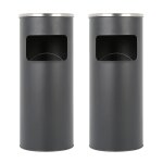 Mipan. lot de 2 poubelle en acier inoxydable 30l - avec seau int�rieur cendrier sur pied - pour h�tel ...