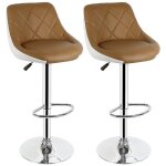 Mipan. lot de 2 tabouret de bar - chaise de bar - tabouret de bar en pu - chaises de cuisine avec dossier ...