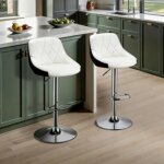 Mipan. lot de 2 tabouret de bar - chaise de bar en pu - avec repose - pieds - r�glable en hauteur + pivotant ...