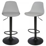 Mipan. lot de 2 tabourets de bar avec dossier + repose - pieds - chaises de bar cuisine - r�glable + ...