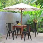 Mipan. lot de 4 chaises de salle � manger empilables en m�tal avec dossier pour bistrot cuisine int�rieur ...