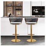 Mipan. lot de 4 gristabourets de bar velours - chaise de bar - réglables + pivotants - pour bar comptoir ... Mipan. lot de 4 gristabourets de bar velours - chaise de bar - réglables + pivotants - pour bar comptoir ...
