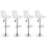Mipan. lot de 4 tabouret de bar - chaise de bar blanc - chaise de cuisine hauteur (83 - 103cm) - tabouret ...