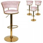 Mipan. lot de 4 tabouret de bar - chaise de bar tissu - contemporain - design - avec repose - pieds - ...