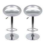 Mipan lot de 4 tabourets de bar cuisine en chaiserglable en hauteur gris clair