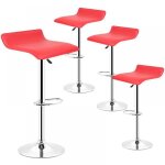 Mipan. lot de 4 tabouret de bar rouge - tabouret de cuisine en pu - chaise de bar hauteur (63 - 83cm) ...