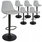 Mipan. lot de 6 tabourets de bar avec dossier + repose - pieds - chaises de bar cuisine - r�glable + ...