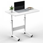 Mipan. 80x40cm table informatique mobile � roulettes - bureau assis debout r�glable en hauteur - pour ...