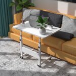 Mipan. 80x40cm table roulante pour lit canap� - table dappoint bureau mobile r�glable en hauteur - bureau ...