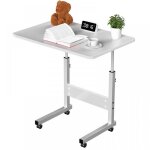Mipan. 80x40cm table roulante pour lit canap� - tablee dappoint bureau mobile r�glable en hauteur 62 ...